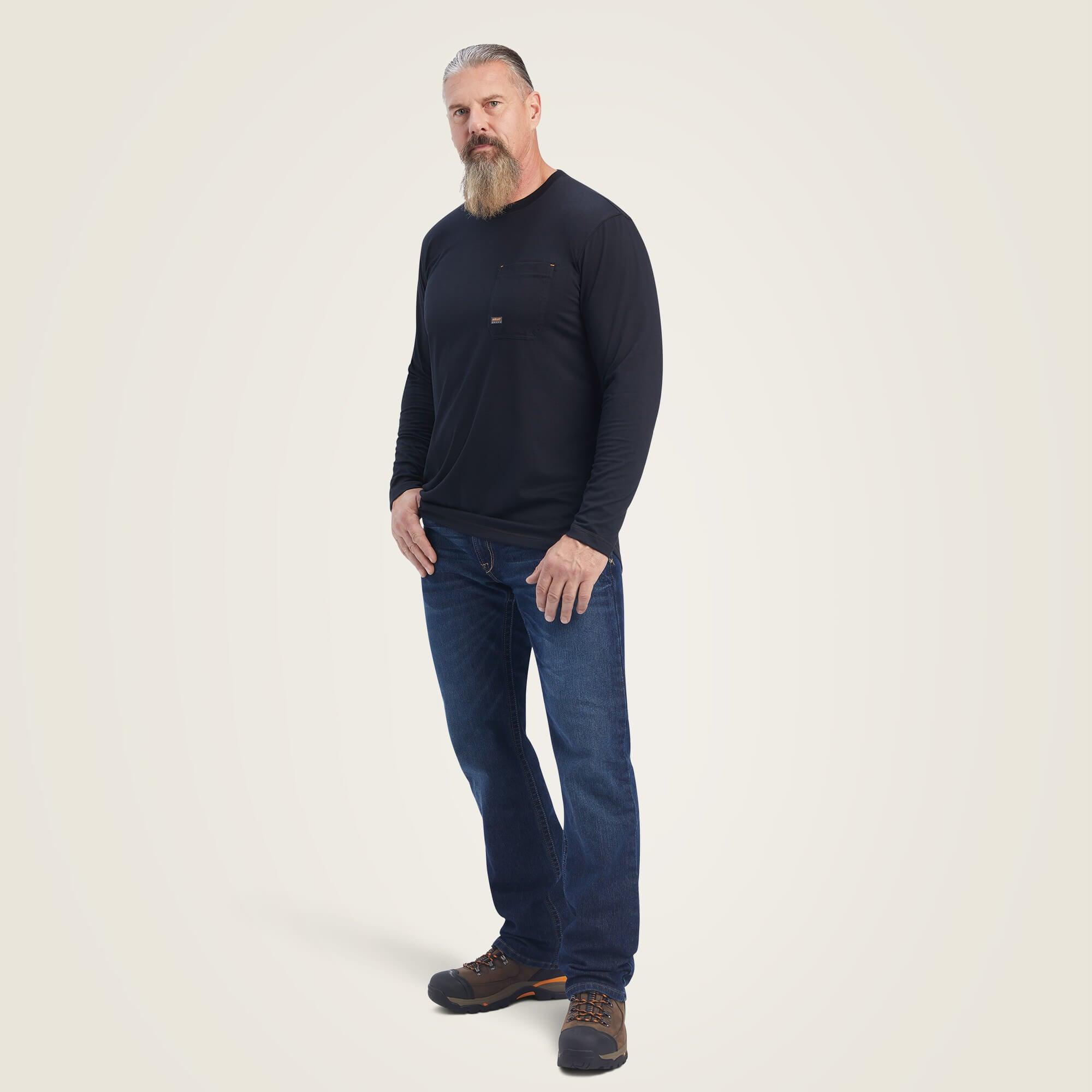 Rebar Workman Born For This T-Shirt Long Sleeve - Black/Mexico Flag - Purpose-Built / Home of the Trades