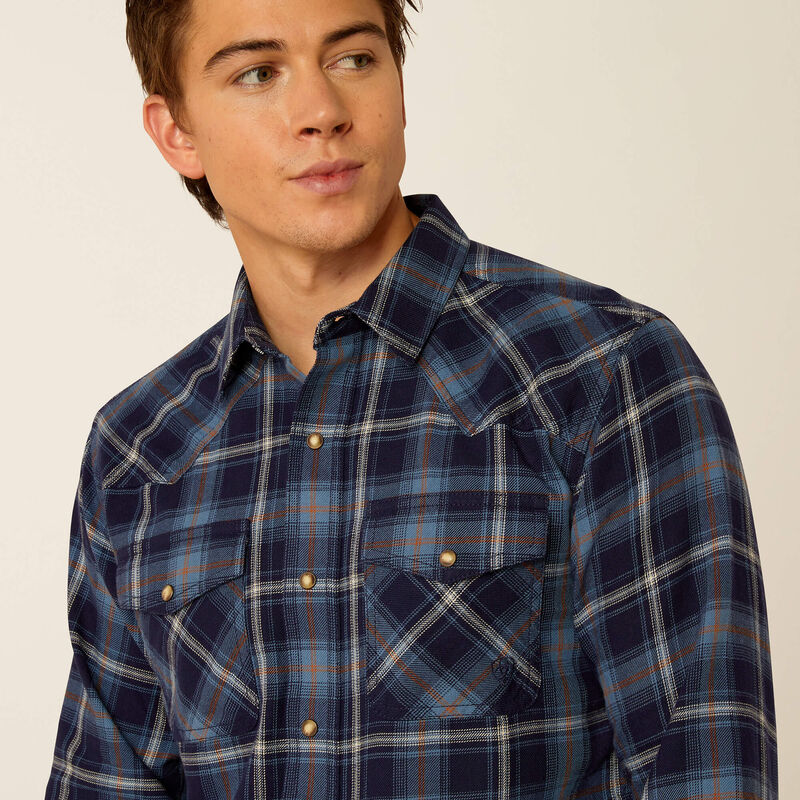 Hugo Retro Long Sleeve Shirt - Maritime Blue