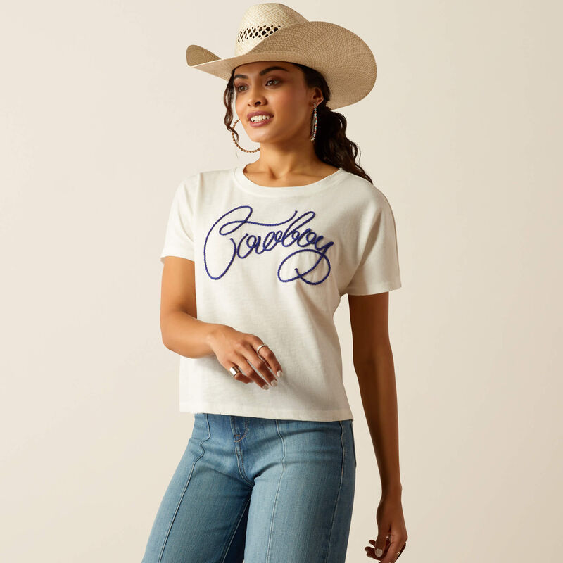 Women's Cowboy Crop Tee - Cloud Dancer