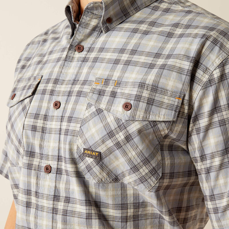 Made Tough Durastretch Work Shirt, Short Sleeve, Wild Dove