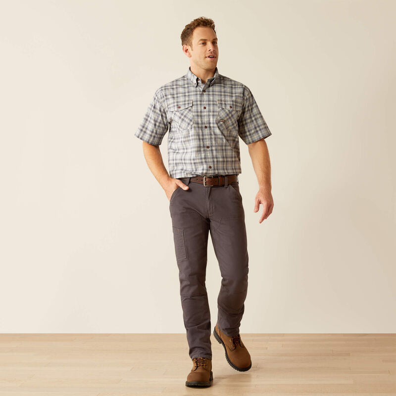 Made Tough Durastretch Work Shirt, Short Sleeve, Wild Dove