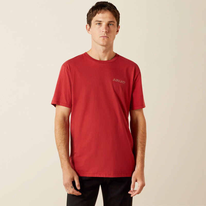 Ariat Patriot Buffalo Coin Tee, Brick Red