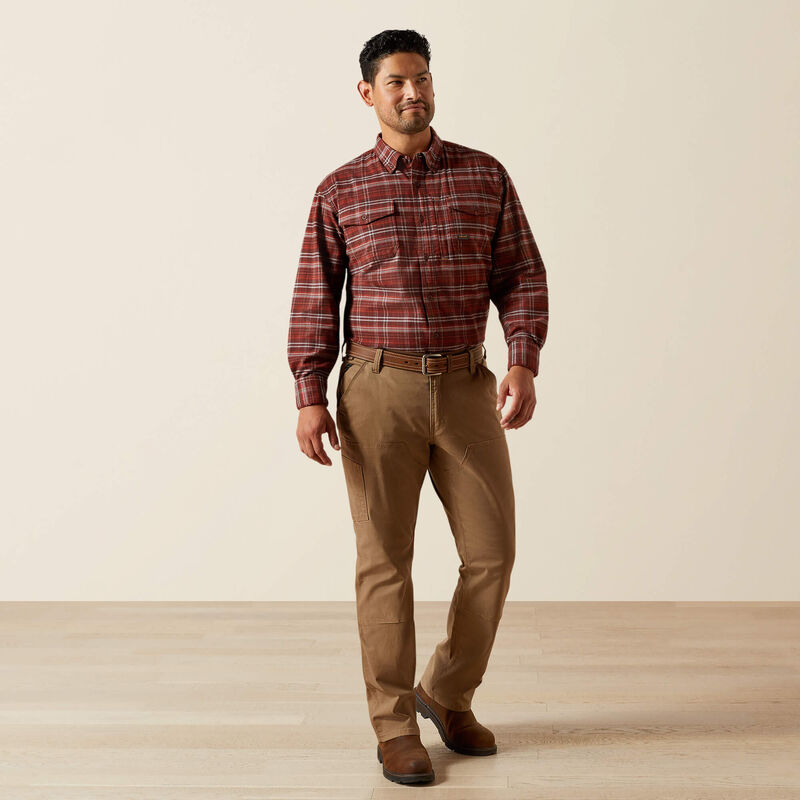 Flannel Durastretch Work Shirt LS- Bitter Chocolate