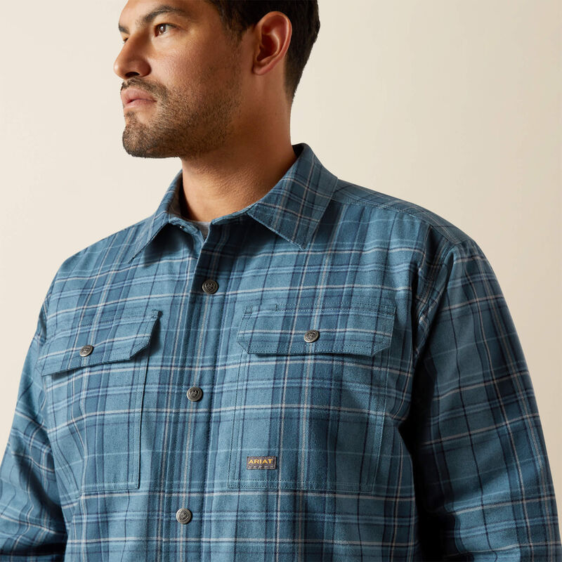 Flannel Insulated Shirt Jacket - Bluestone