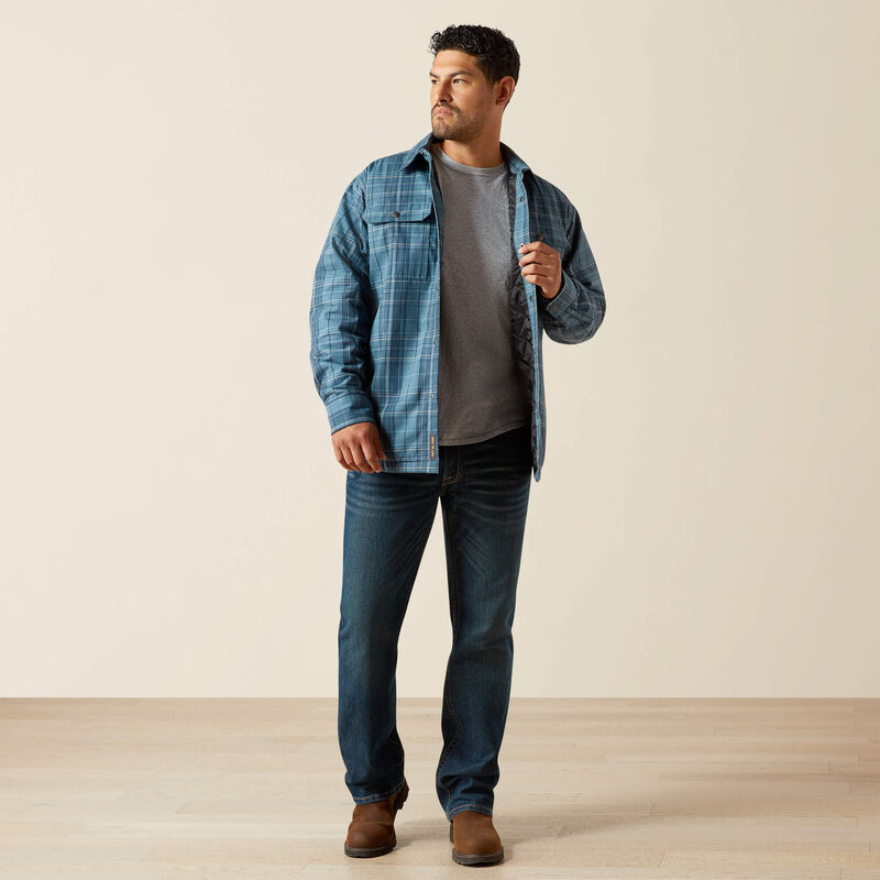 Flannel Insulated Shirt Jacket - Bluestone