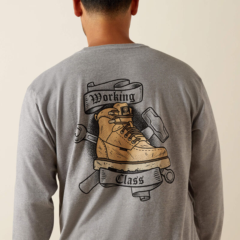 Cotton Strong Working Class T-Shirt LS- Heather Grey