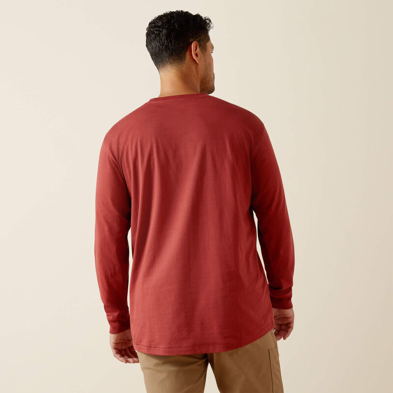 Workman Logo T-Shirt Long Sleeve, Russet Brown & Dijon