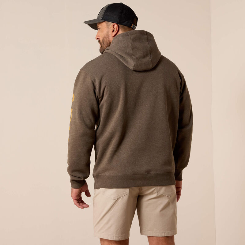 Lightweight Logo Hoodie- Major Brown Heather/Wood Thrush