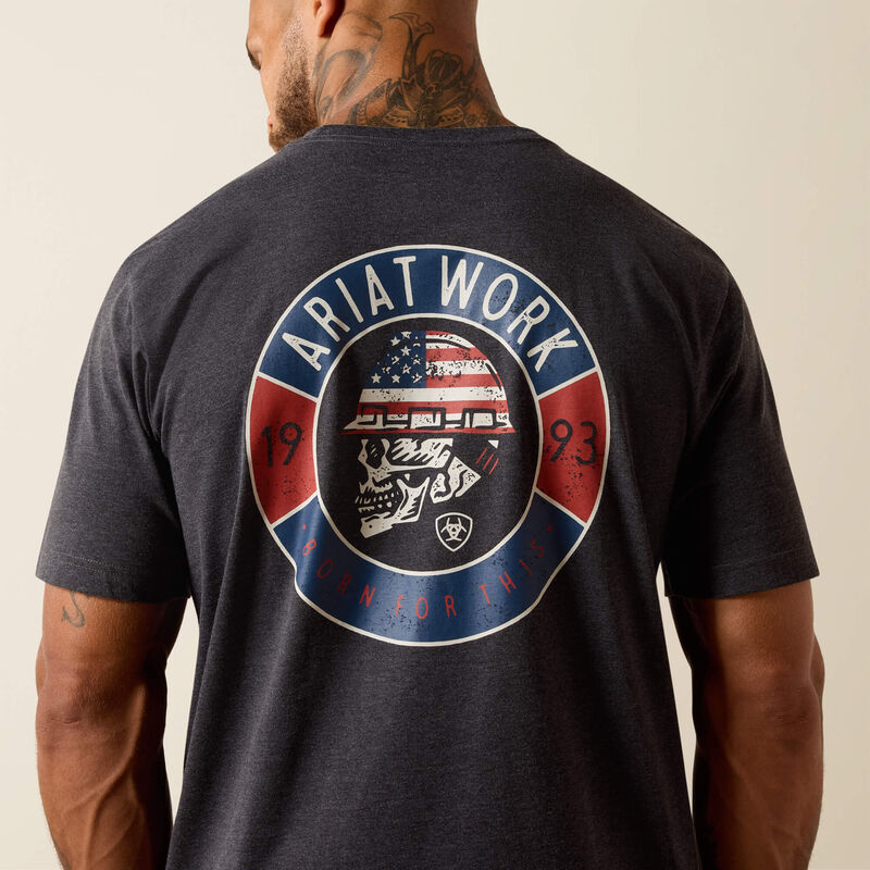 Rebar Cotton Strong Skull T-Shirt- Charcoal Heather