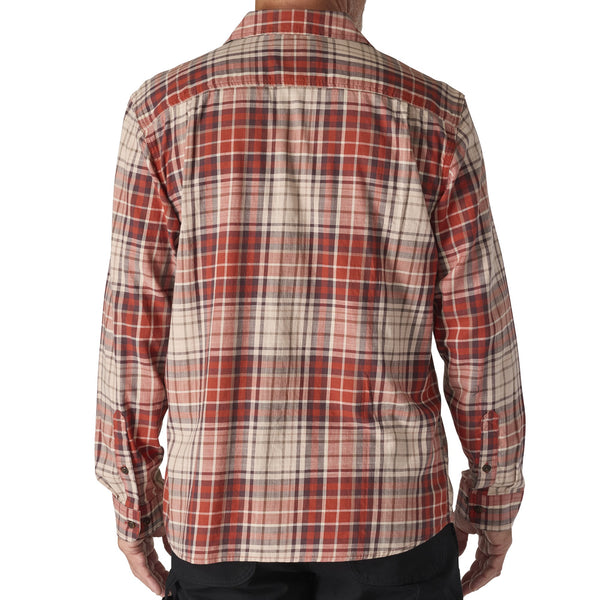 Rugged flex® relaxed fit lightweight long-sleeve plaid shirt - Spice Red