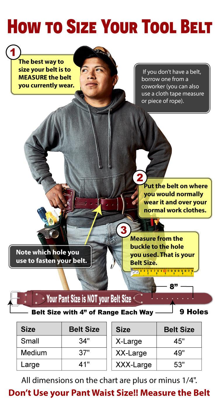 3" Leather and Nylon Work Belt - -