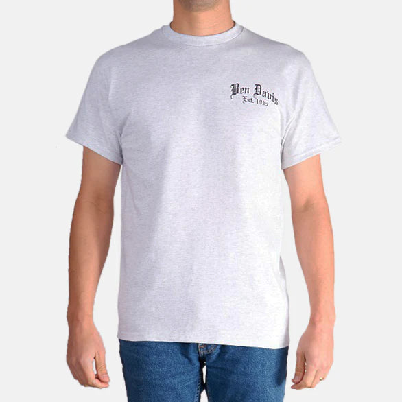 9090-Paisley Logo T-Shirt - Ash Grey - -