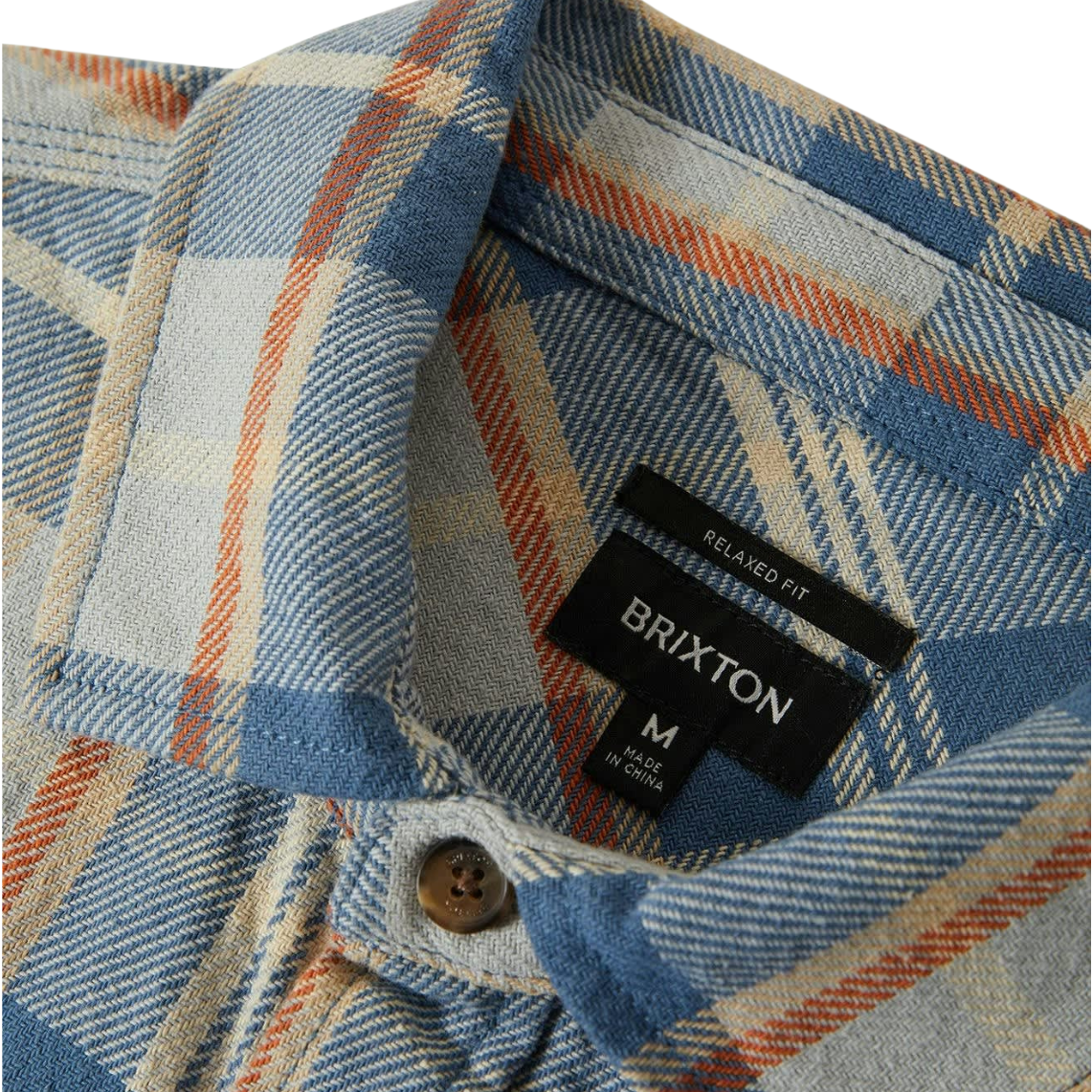 Vintage Wash Flannel - Blue/Soft Blue/Orange