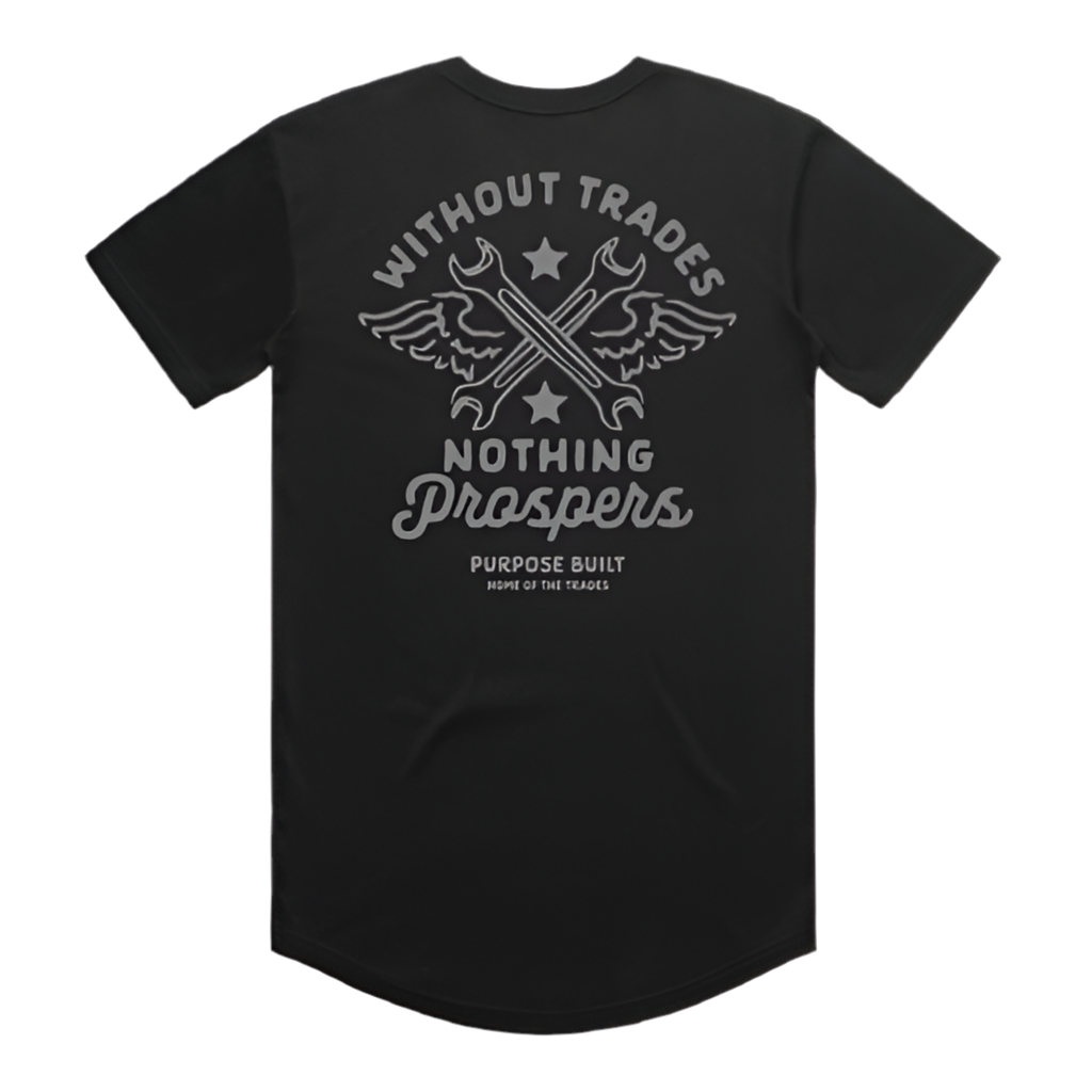 Nothing Prospers, Drop Short Sleeve Tee, Black