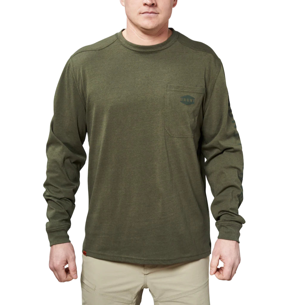 The Martin LS Pocket T-Shirt - Army Green Heather