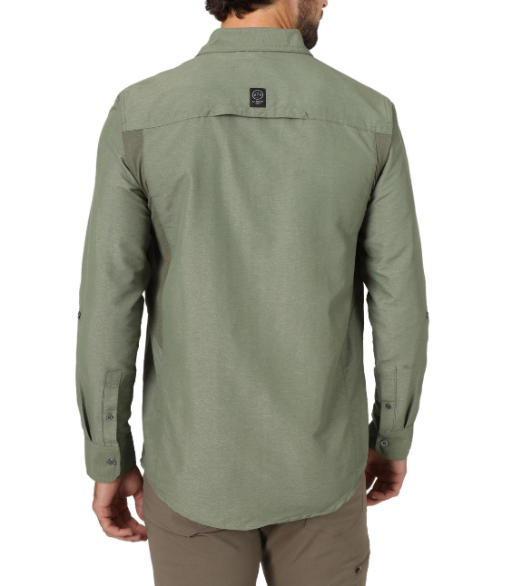 ATG -x- Wrangler® Mixed Material Shirt - Dusty Olive