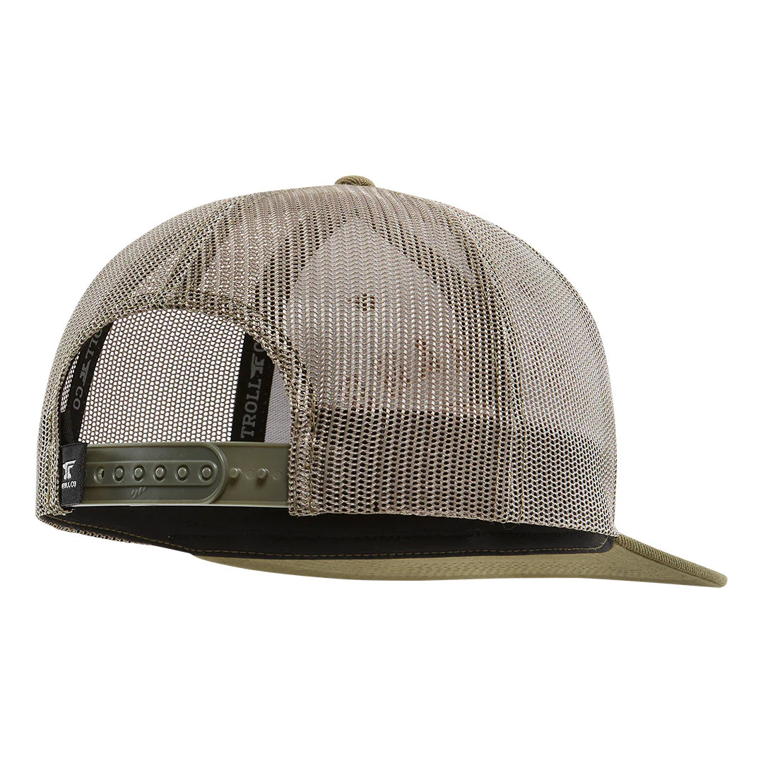 DHCM Flat Bill Snapback Hat - Military Green
