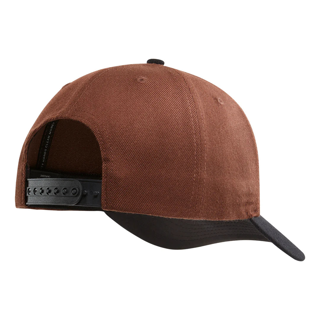 BC Bottoms Up Curved Bill Snapback, Brown & Black