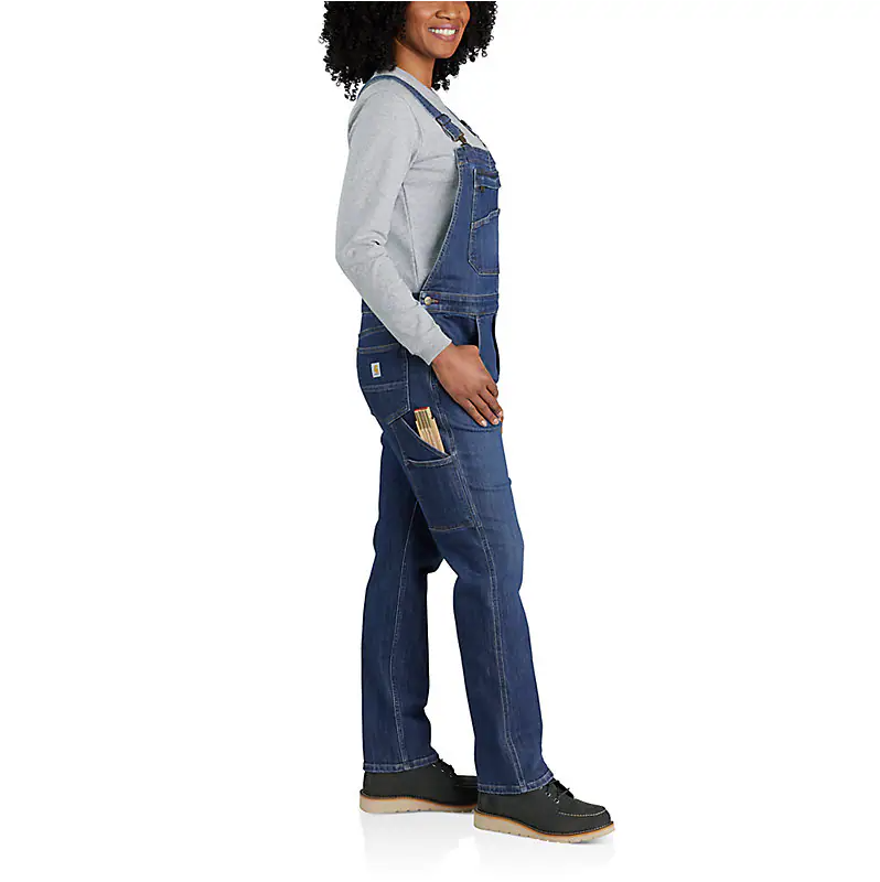 Women's Rugged Flex® Relaxed Fit Denim Bib Overall - Arches