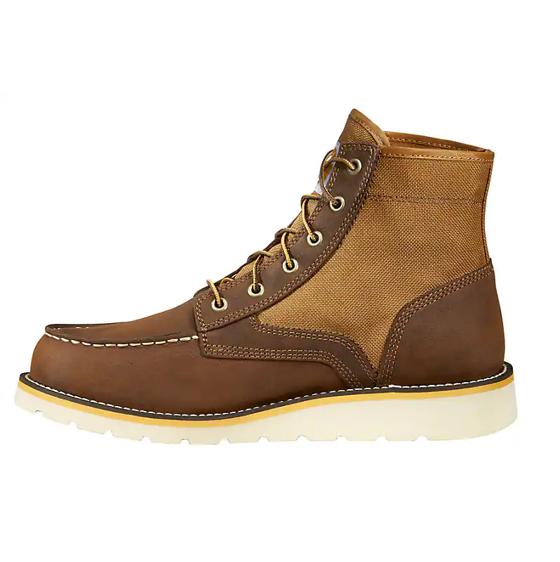 Men's FW6035 6" Moc Toe Wedge Boot - Brown Leather & Nylon