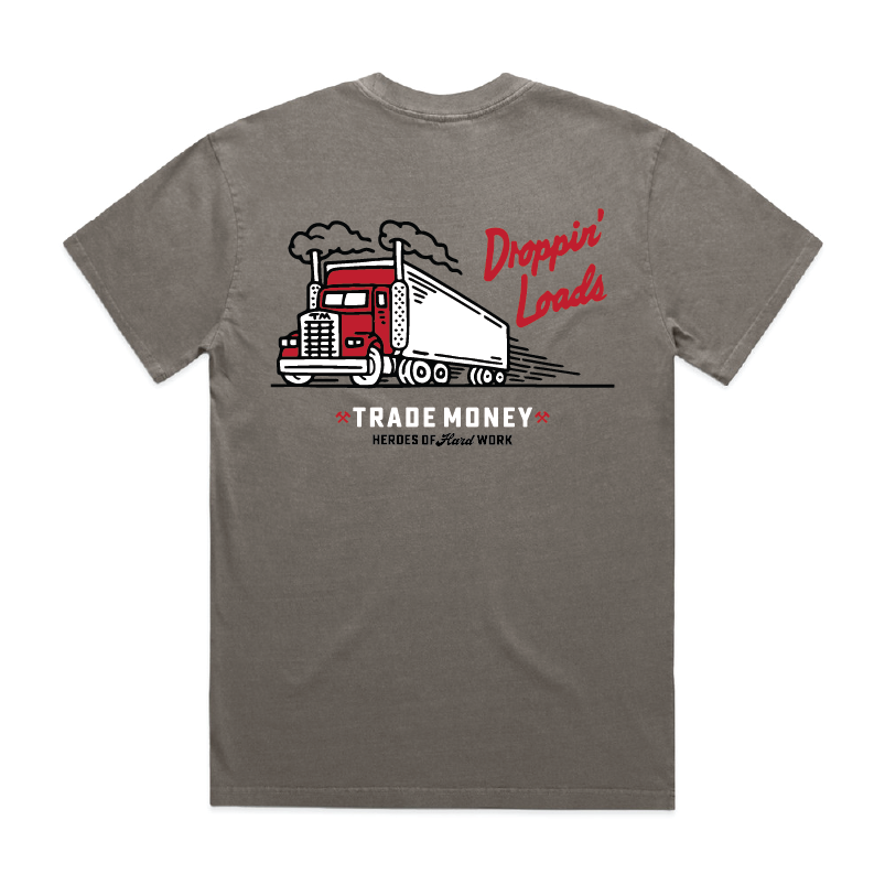 Droppin' Loads HD Tee, Faded Grey
