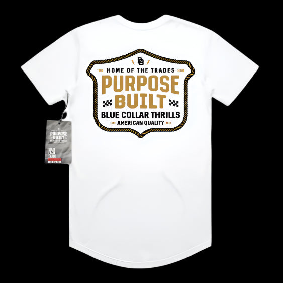 For the Thrills Tee, Drop Tail, White