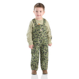 Infant/Toddler Boys Long-Sleeve Bodysuit/T-Shirt and Canvas Camo Overall Set - Green Duck Camo Set