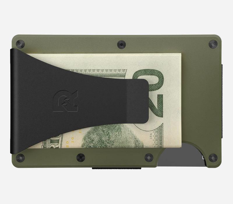 Aluminum | Matte Olive Minimalist Wallet - Money Clip - RIDGE WALLET - Everyday Carry