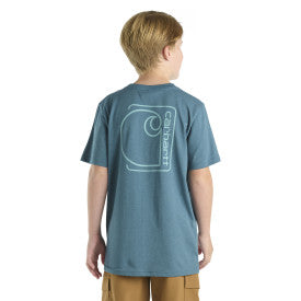 Youth Boys Short Sleeve Pocket Graphic T-Shirt - Real Teal Heather