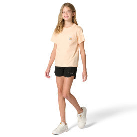 Youth Girls Short-Sleeve Mountain T-Shirt -Bleached Apricot
