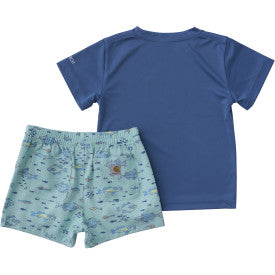 Infant/Toddler Boys Force Sun Defender Short Sleeve Shirt and Printed Short Set - Yucca
