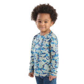 Youth Boys Force Sun Sun Defender Long-Sleeve Camo T-Shirt - Blue Duck Camo