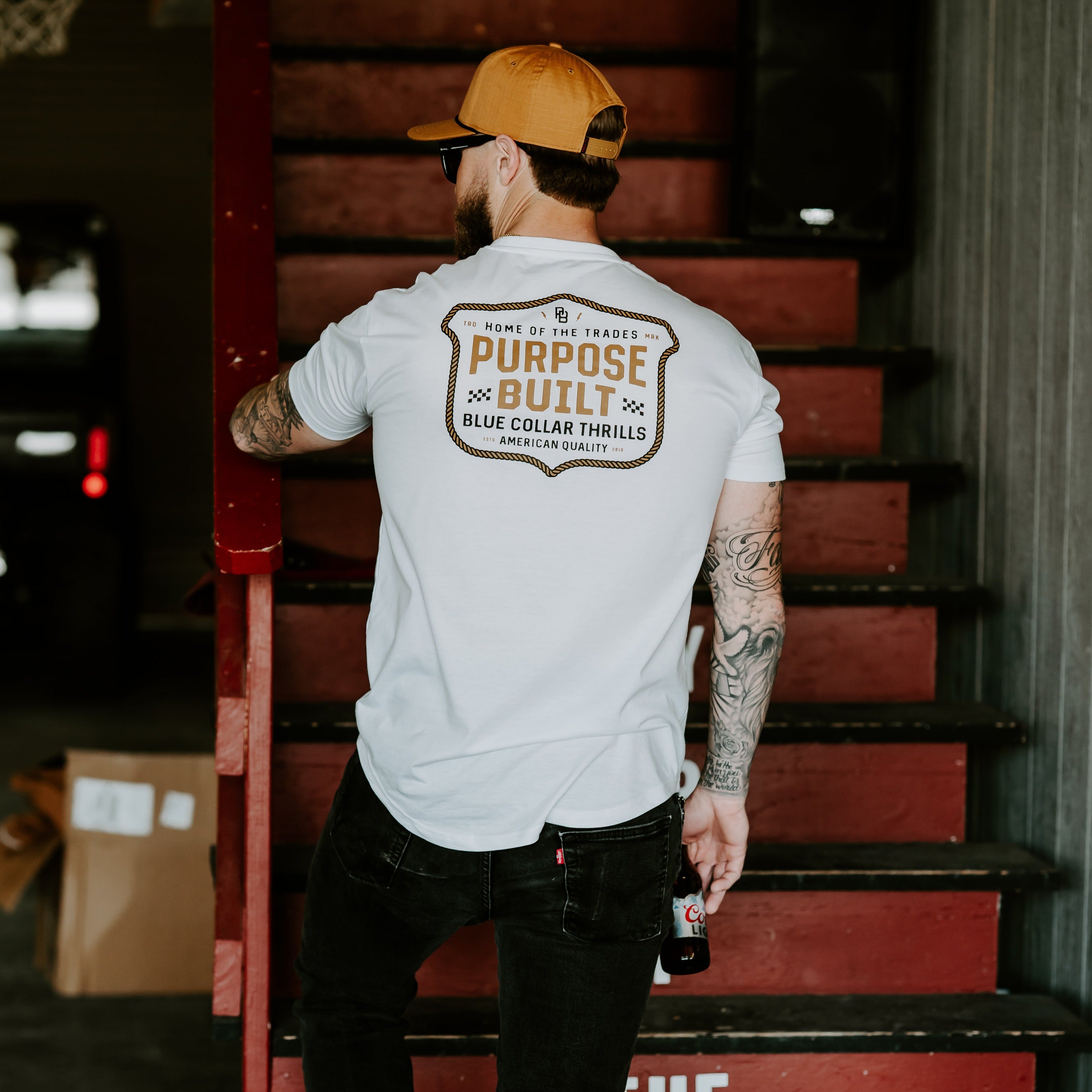 For the Thrills Tee, Drop Tail, White