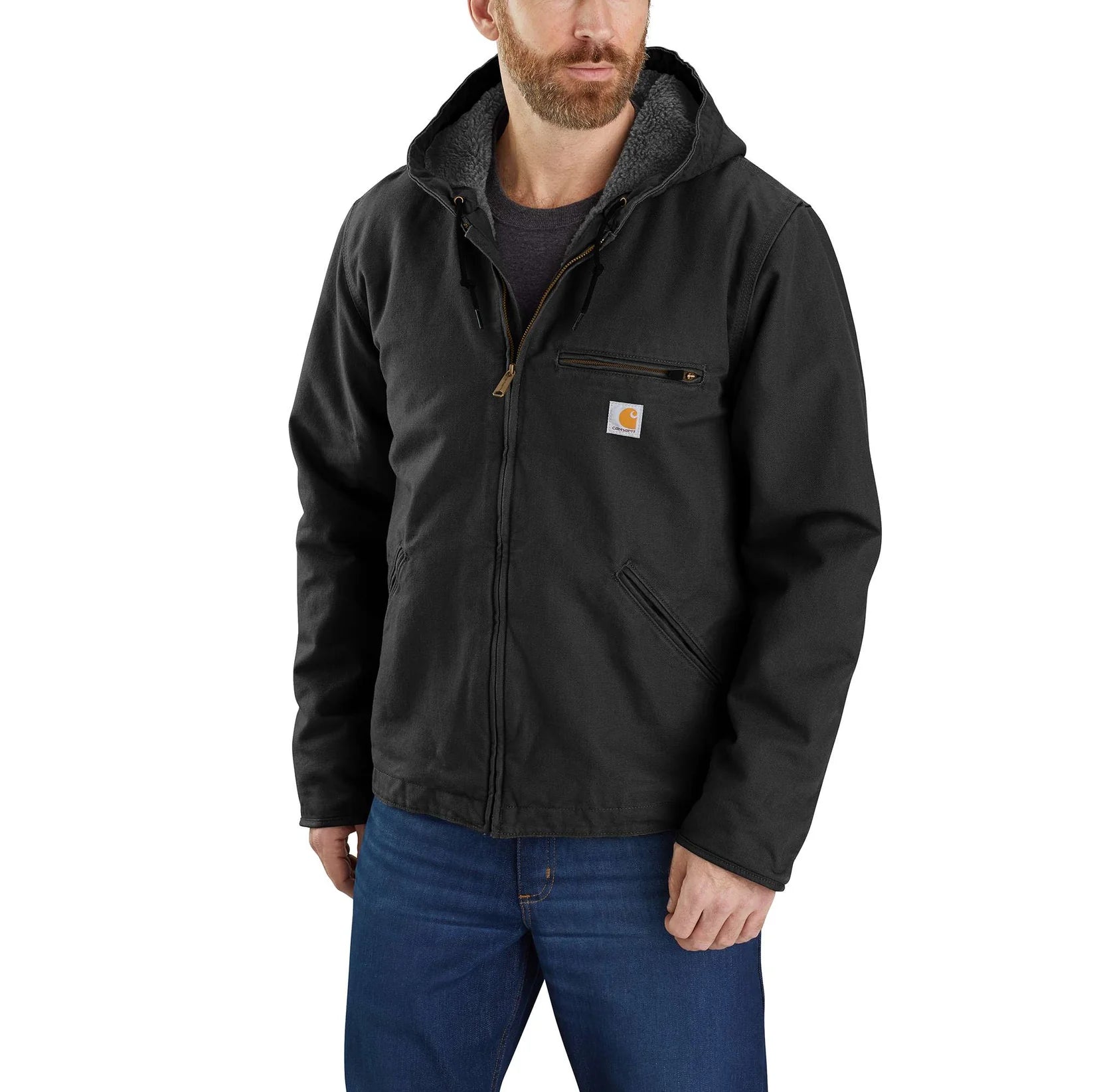 Washed Duck Sherpa-Lined Sierra Jacket, Black