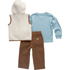 Infant/Toddler Boys Long-Sleeve Horse Print T-Shirt, Vest and Pant Set -Carhartt Brown