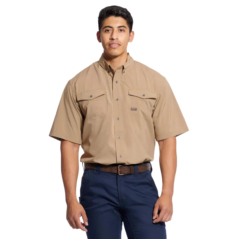 Rebar Made Tough VentTEK DuraStretch Work Shirt - Khaki