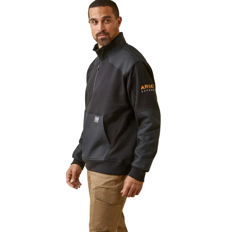 Rebar workman duracanvas 1/4 zip sweatshirt - Black - Purpose-Built / Home of the Trades