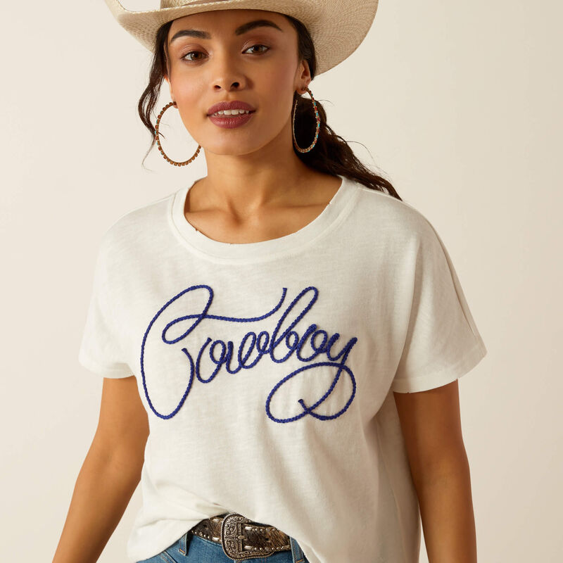 Women's Cowboy Crop Tee - Cloud Dancer