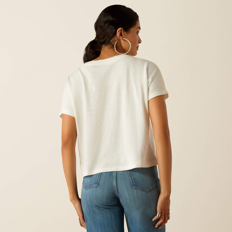 Women's Cowboy Crop Tee - Cloud Dancer