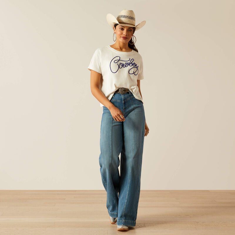 Women's Cowboy Crop Tee - Cloud Dancer