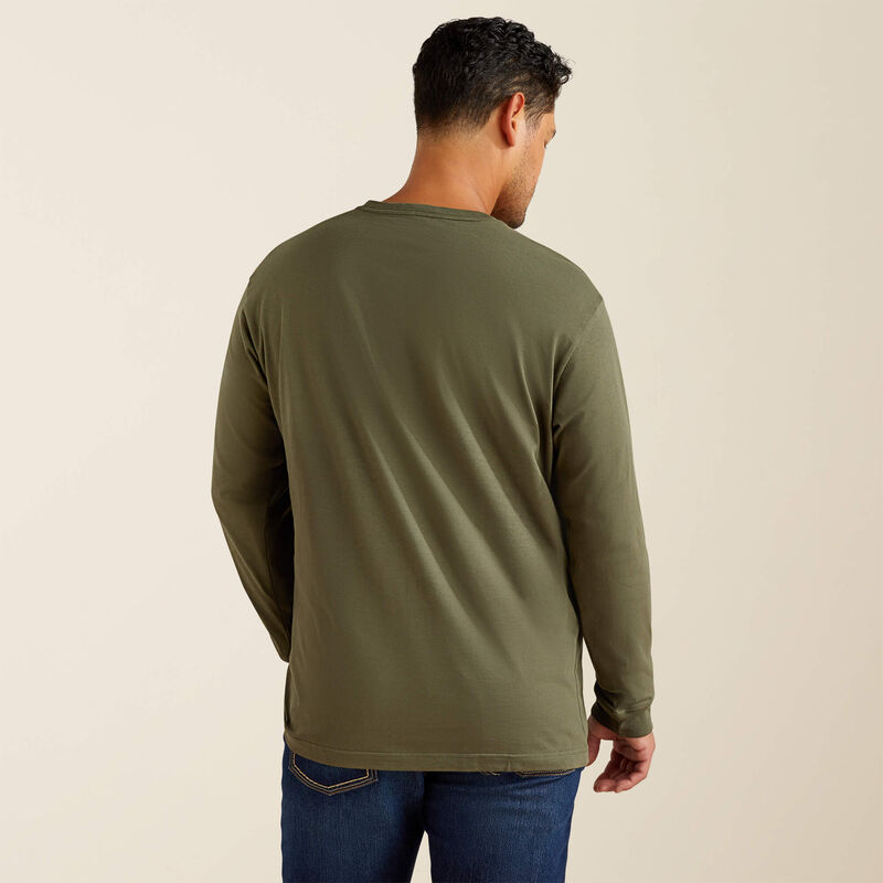 Cotton Strong Standard Logo Pocket TShirt Long Sleeve - GrapeLeaf