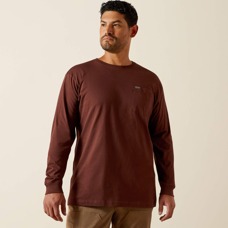 Cotton Strong Hardhead T-Shirt LS- Bitter Chocolate