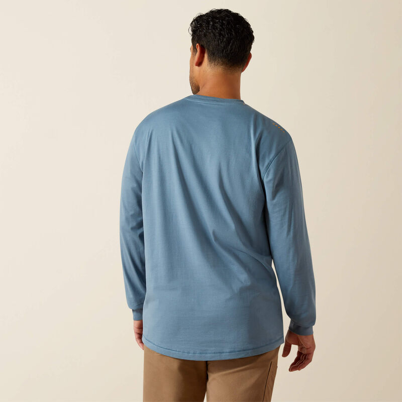 Workman Logo T-Shirt LS- Bluestone/Dusty Blue