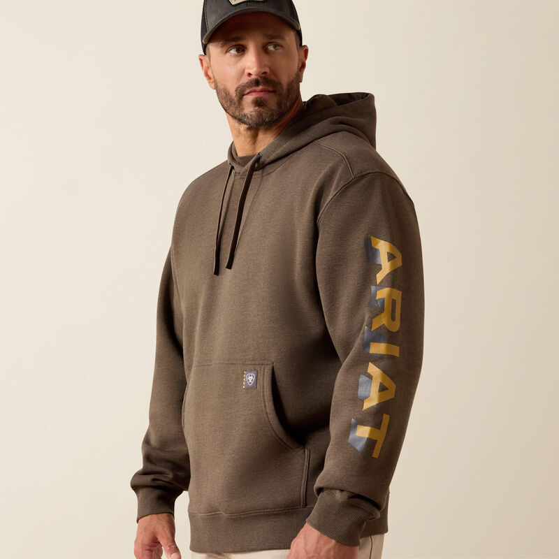 Lightweight Logo Hoodie- Major Brown Heather/Wood Thrush