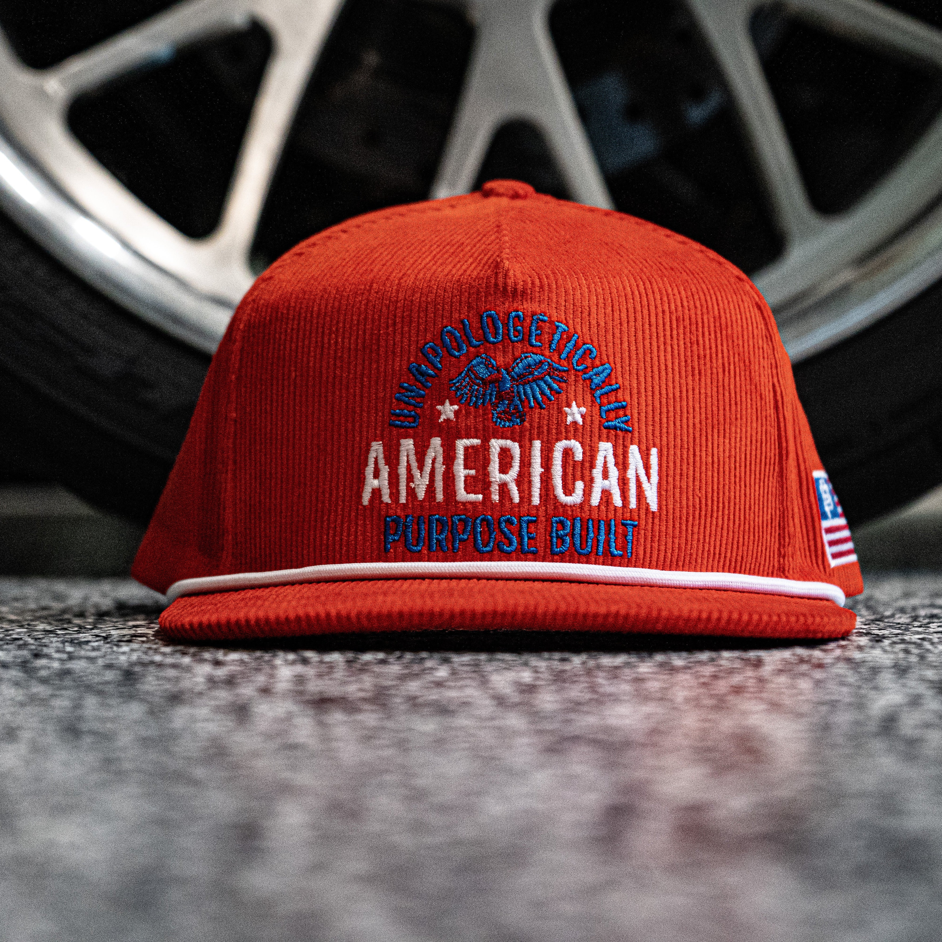 Unapologetically American Cordoroy Snapback, Red