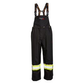 3907FRP Journeyman 300D Triloabl Rip-Stop FR Bib Pants - Black - VIKING - Bibs & Coveralls