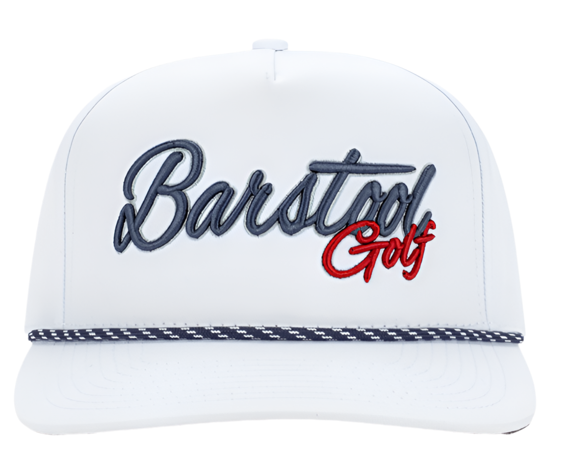 Barstool Golf 5-Panel Rope Twill Snapback - White