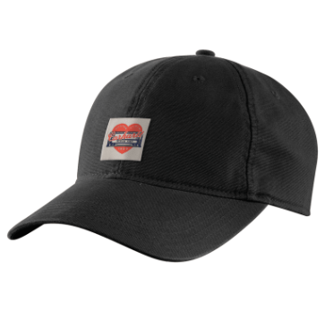 Women's Heart Patch Canvas BallCap- Black