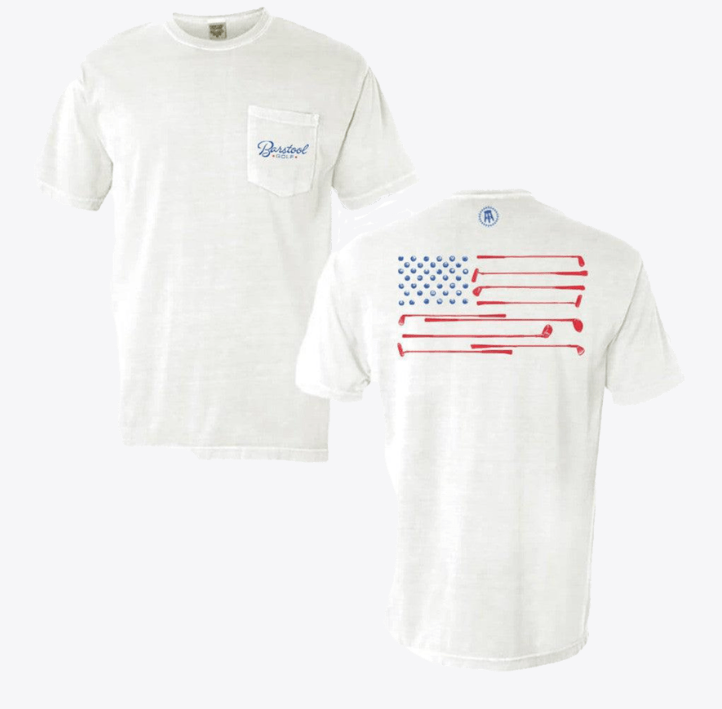 Barstool Golf Flag Pocket Tee - White