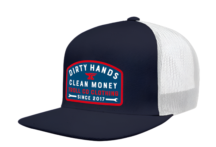 DHCM Wrench Flat Brim Trucker - Navy White